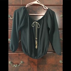 Black crop top blouse